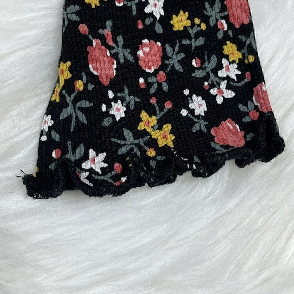 NEW VOLCOM Dress Eazy Focheezy Girls Size Large Floral Black Combo School Church